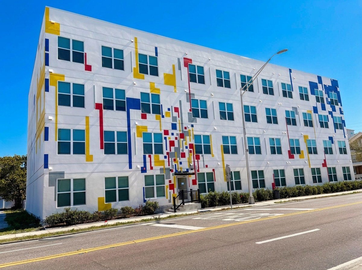 Street view of Bradenton Lofts multifamily apartments in downtown Bradenton, Florida